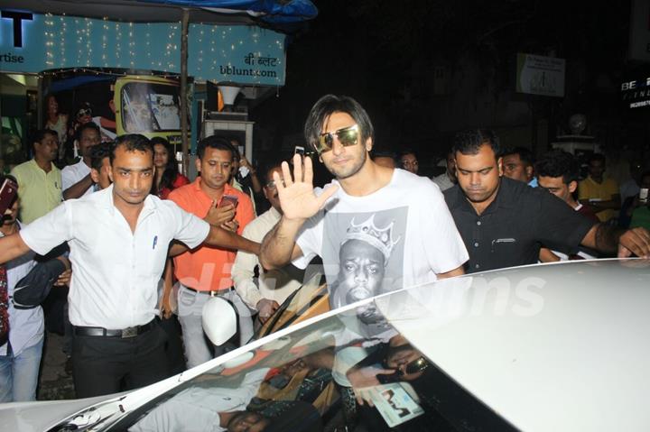 Ranveer Singh waves at the camera