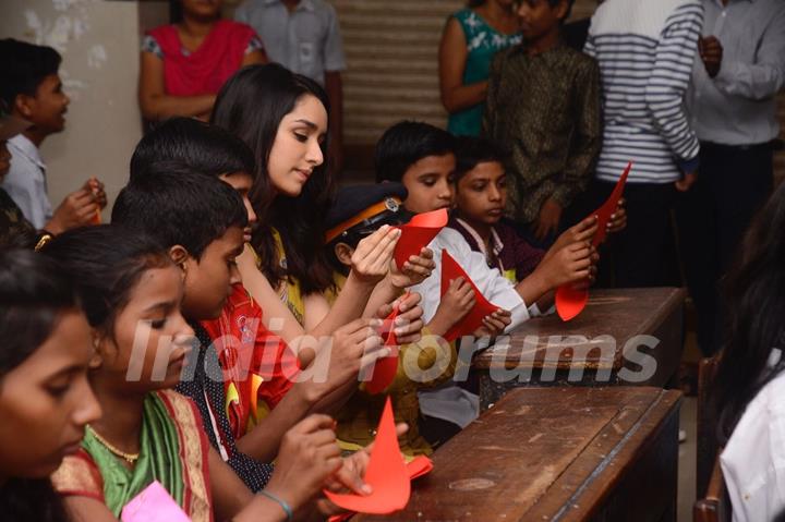 Shraddha Kapoor does craft activities with the kids