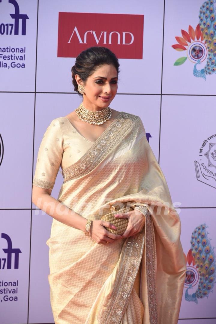 The elegant Sridevi at the carpet