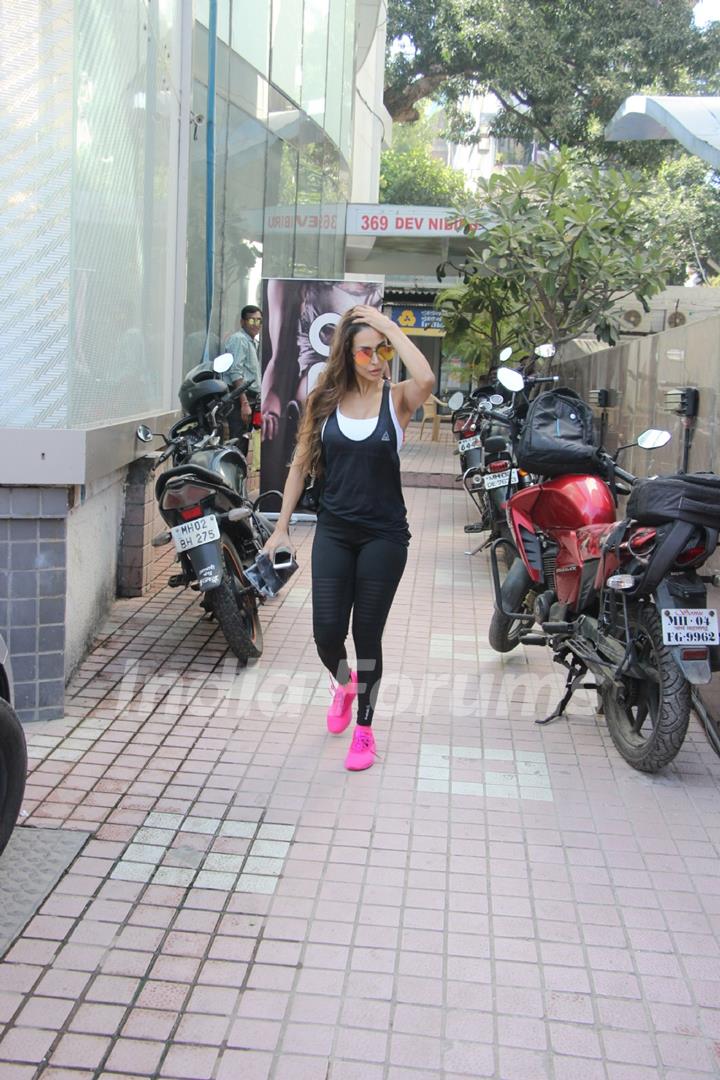 Malaika Arora at her gym.