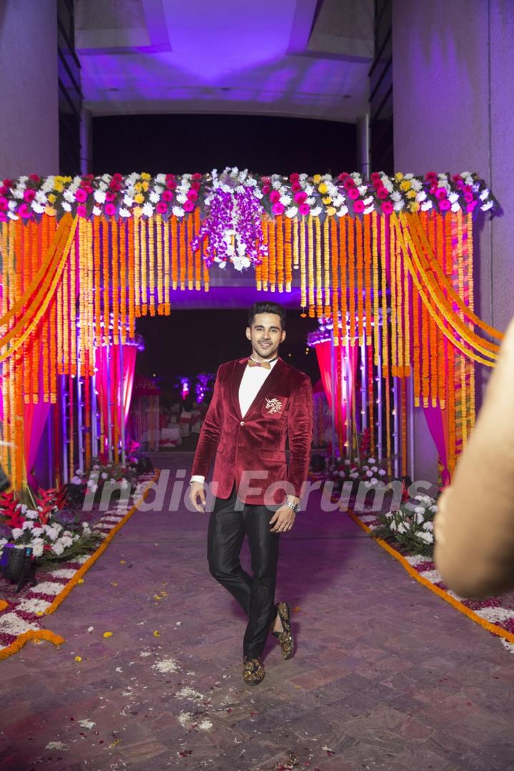 Actor Abhishek Bajaj makes a dashing bike entry during his sangeet ceremony