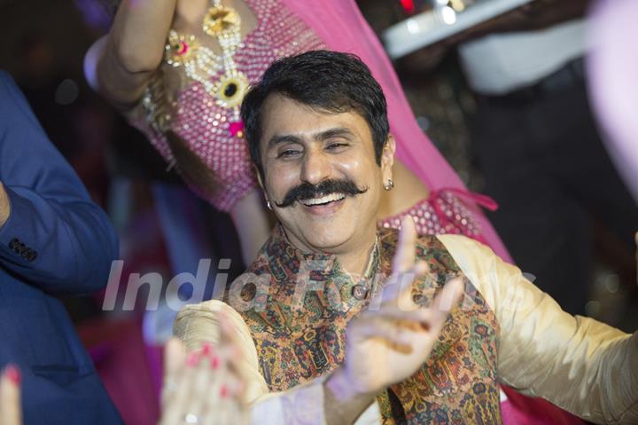 Actor Abhishek Bajaj makes a dashing bike entry during his sangeet ceremony