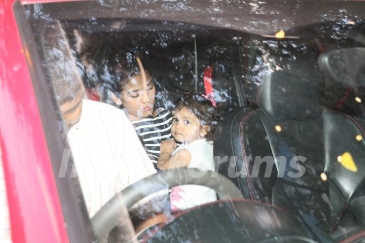 Baby Misha goes for Christmas shopping with mom Mira