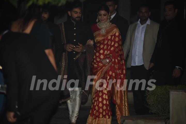 The couple enters the venue