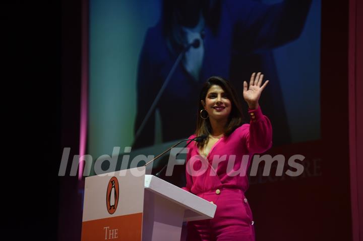 Priyanka Chopra in a hot pink jumpsuit