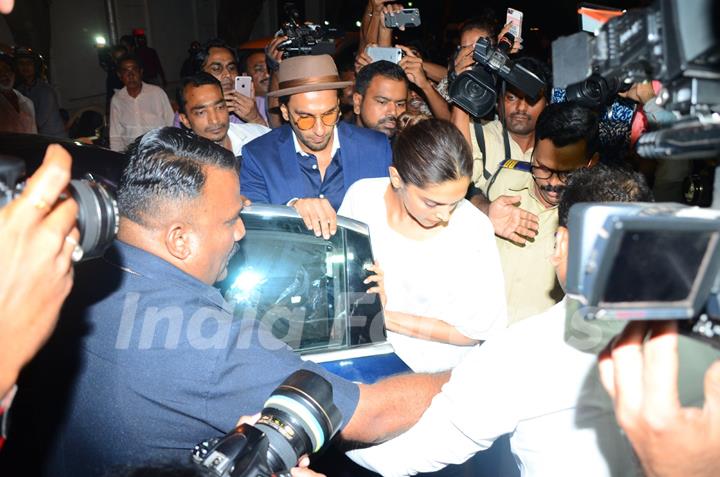 Deepika and Ranveer at Anil's residence