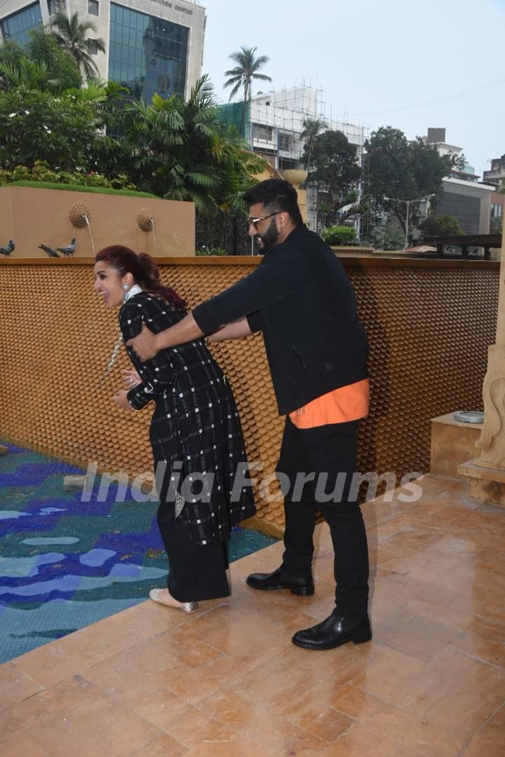 Arjun Kapoor and Parineeti Chopra spotted during the promotion of their movie