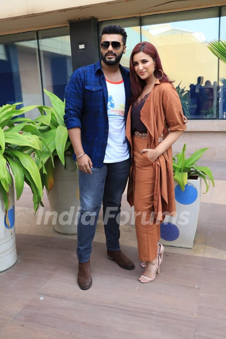 Arjun Kapoor and Parineeti Chopra promoting their movie Namaste England at Novotel, Juhu