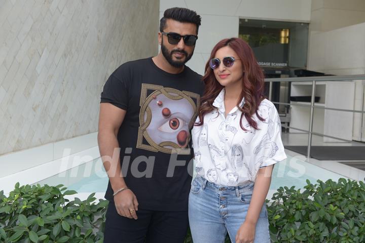 Arjun and Parineeti spotted during the promotion of Namaste England in Delhi