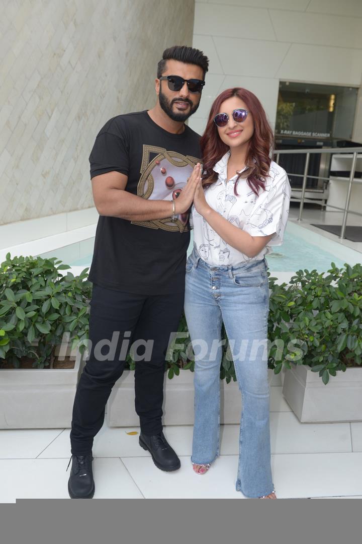 Arjun and Parineeti spotted during the promotion of Namaste England in Delhi