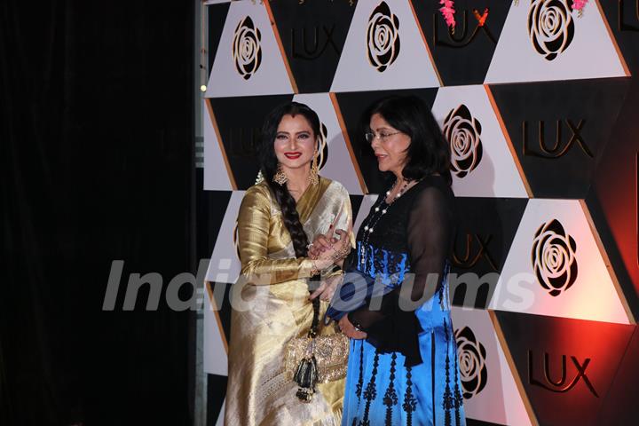 Rekha spotted at Lux Golden Rose Awards