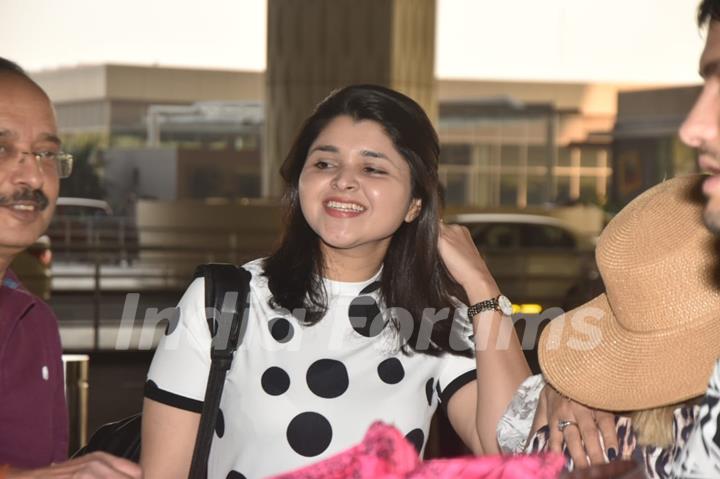 Priyanka Chopra's family at airport leaving for Jodhpur