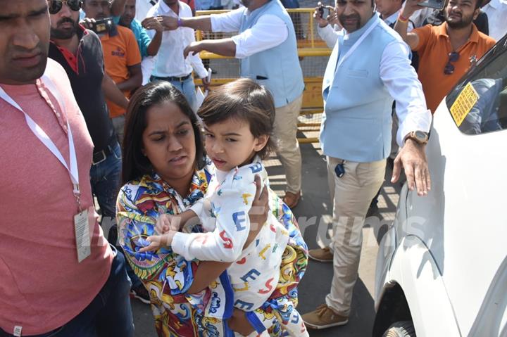 Arpita khan and Ahil spotted at Jodhpur airport