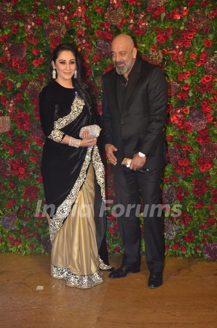 Sanjay Dutt and Manyata Dutt at Ranveer Deepika Wedding Reception Mumbai