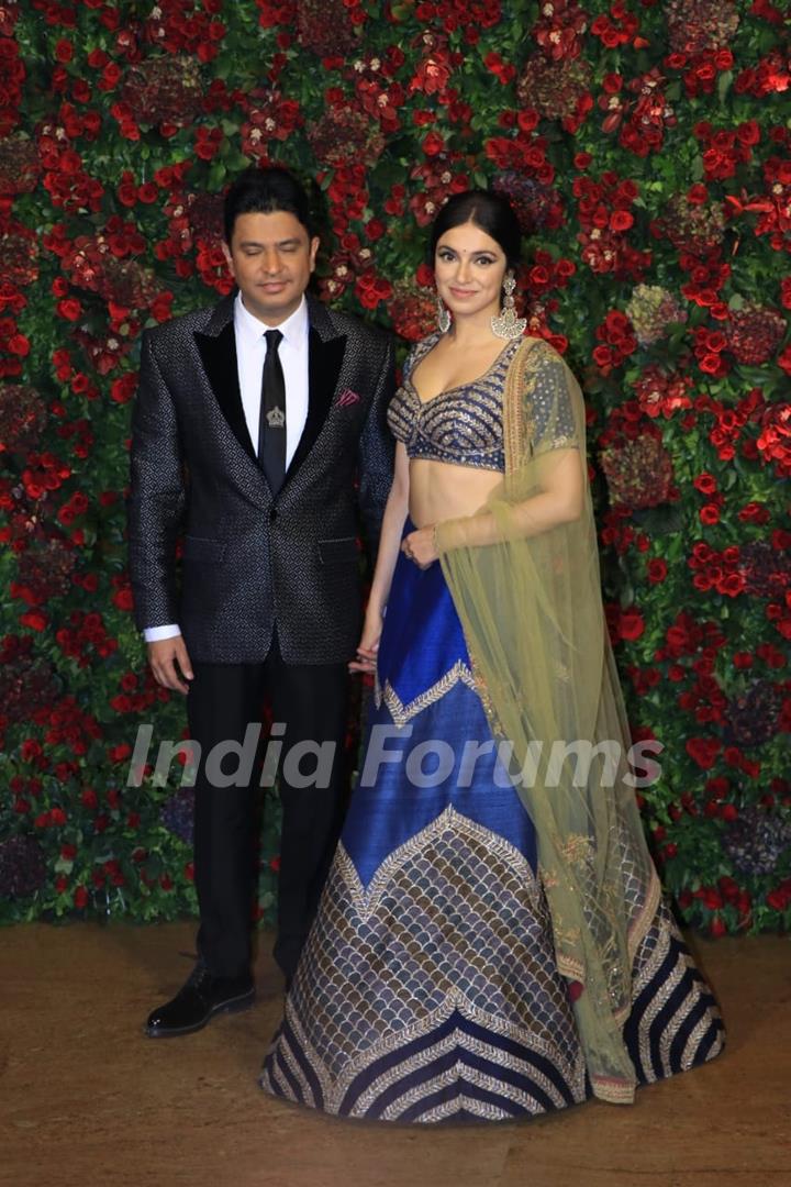 Divya Khosla Kumar and Bhusan Kumar at Ranveer Deepika Wedding Reception Mumbai