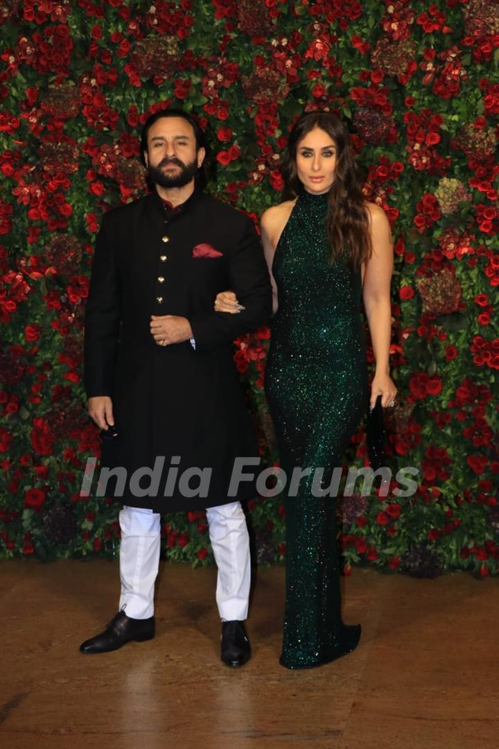 Saif Ali Khan and Kareena Kapoor Khan at Ranveer Deepika Wedding Reception Mumbai