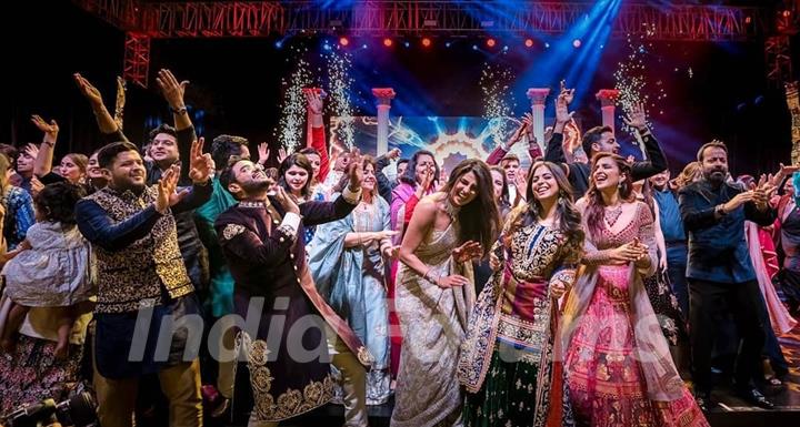 Priyanka Nick dancing with friends and family on there Sangeet Ceremony