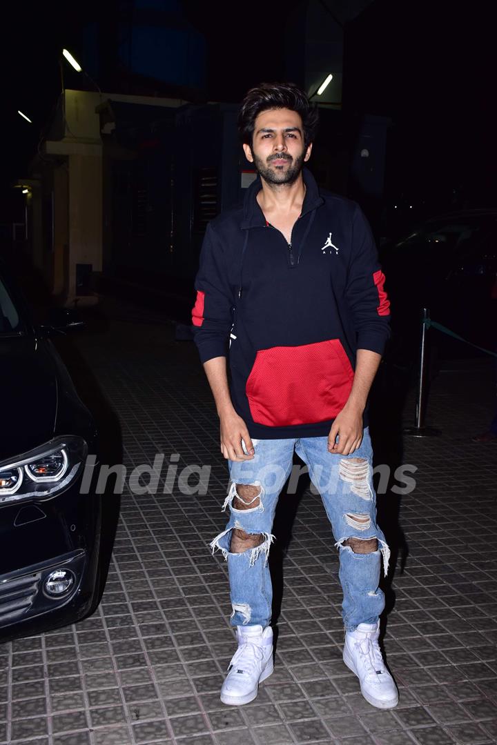 Kartik Aaryan at the screening of film 'Kedarnath'