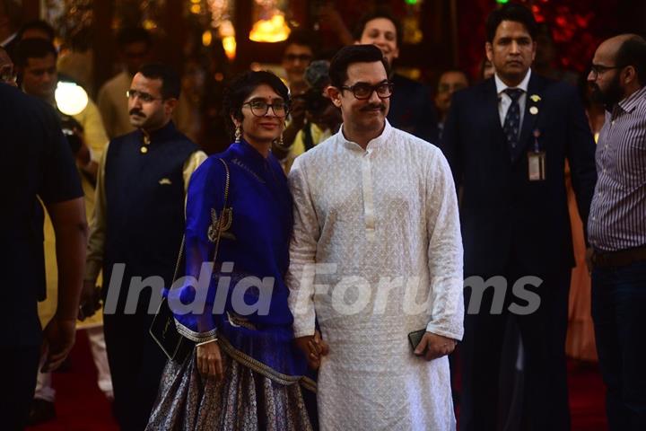 Aamir Khan and Kiran Rao at Isha Ambani-Anand Piramal Wedding