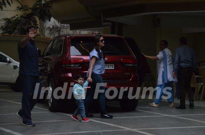 Kareena Kapoor and Taimur snapped at play school in Bandra