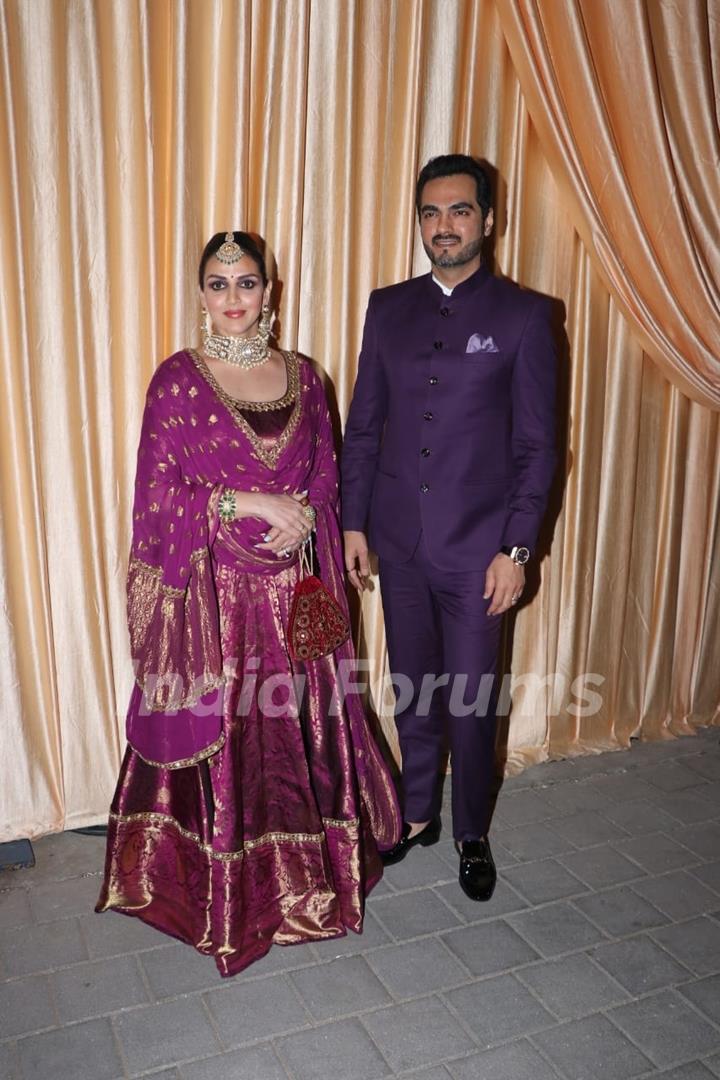 Esha Deol With Husband Bharat Takhtani for Isha Ambani and Anand Piramal Reception