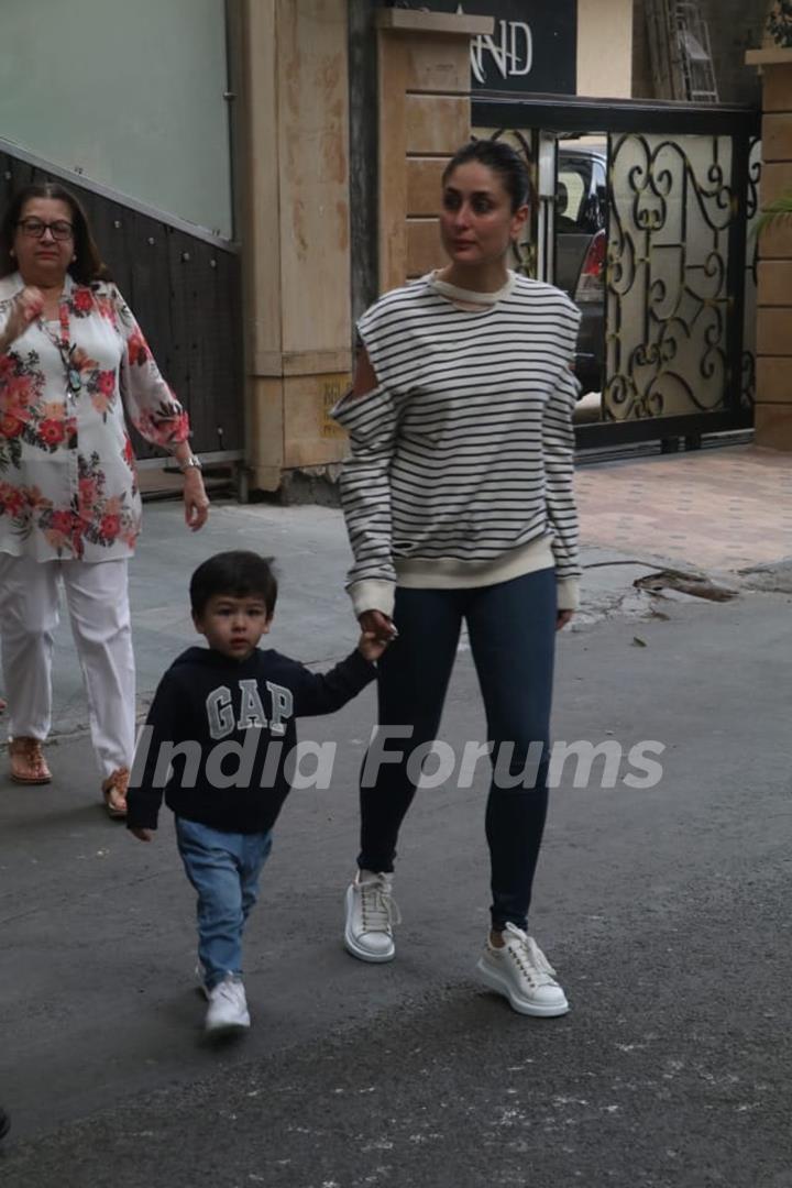 Kareena Kapoor with son Taimur Ali Khan spotted around the town