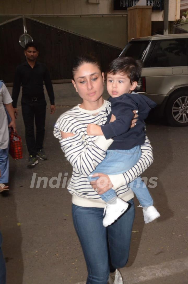 Kareena Kapoor with son Taimur Ali Khan spotted around the town