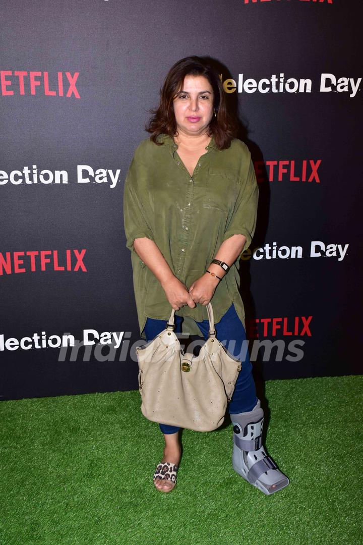 Farah Khan snapped at  Netflix's screening of Selection Day