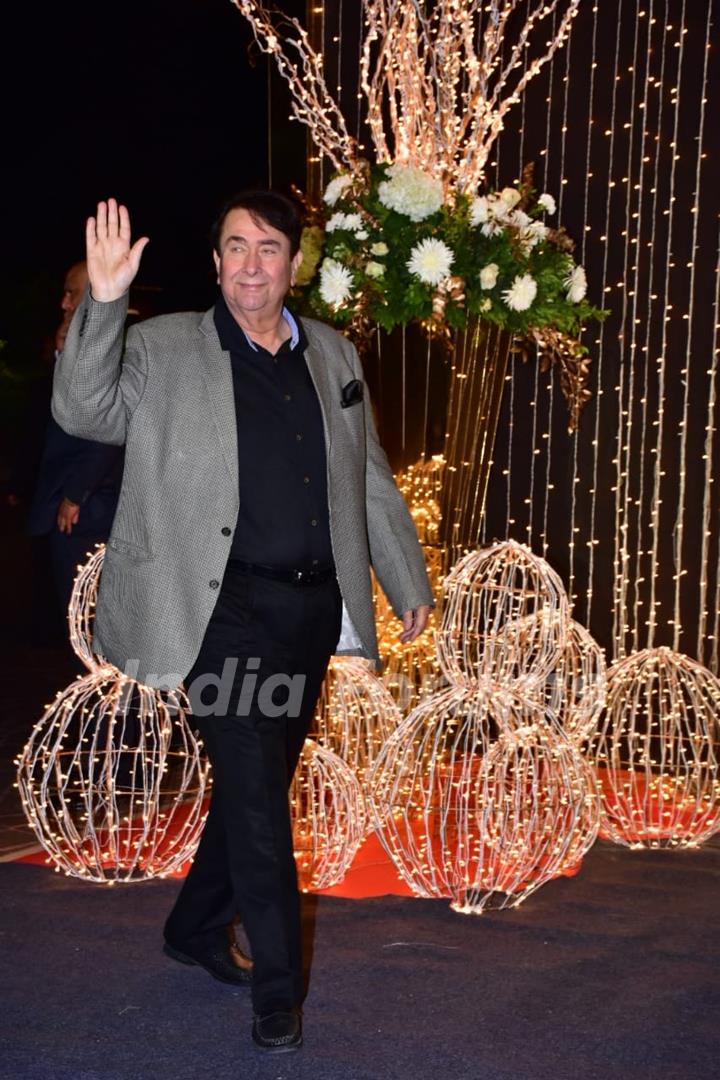 Randhir Kapoor at Priyanka Chopra and Nick Jonas Wedding Reception, Mumbai