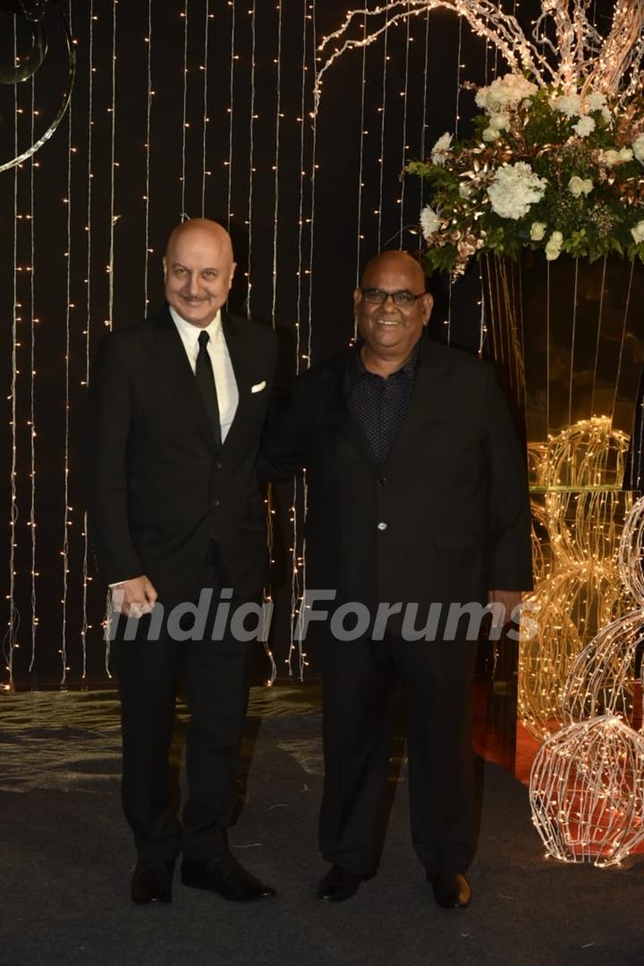 Anupam Kher and Satish Kaushik at Priyanka Chopra and Nick Jonas Wedding Reception, Mumbai