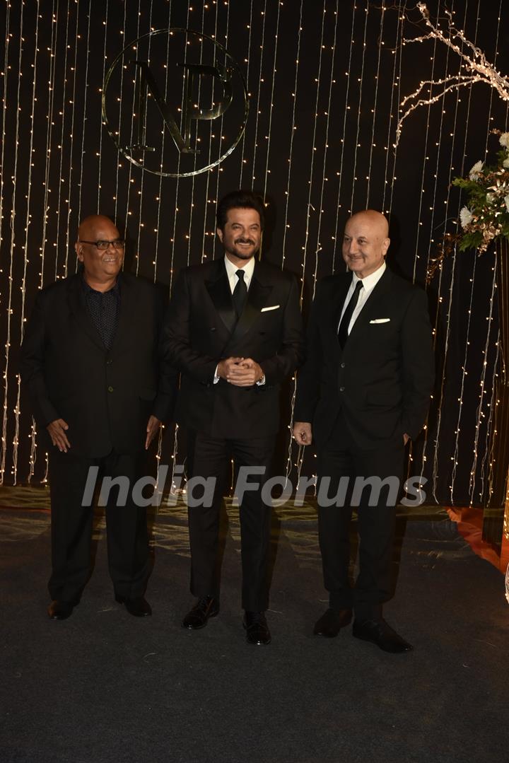 Anil Kapoor, Satish Kaushik, Anupam Kher at Priyanka Chopra and Nick Jonas Wedding Reception, Mumbai