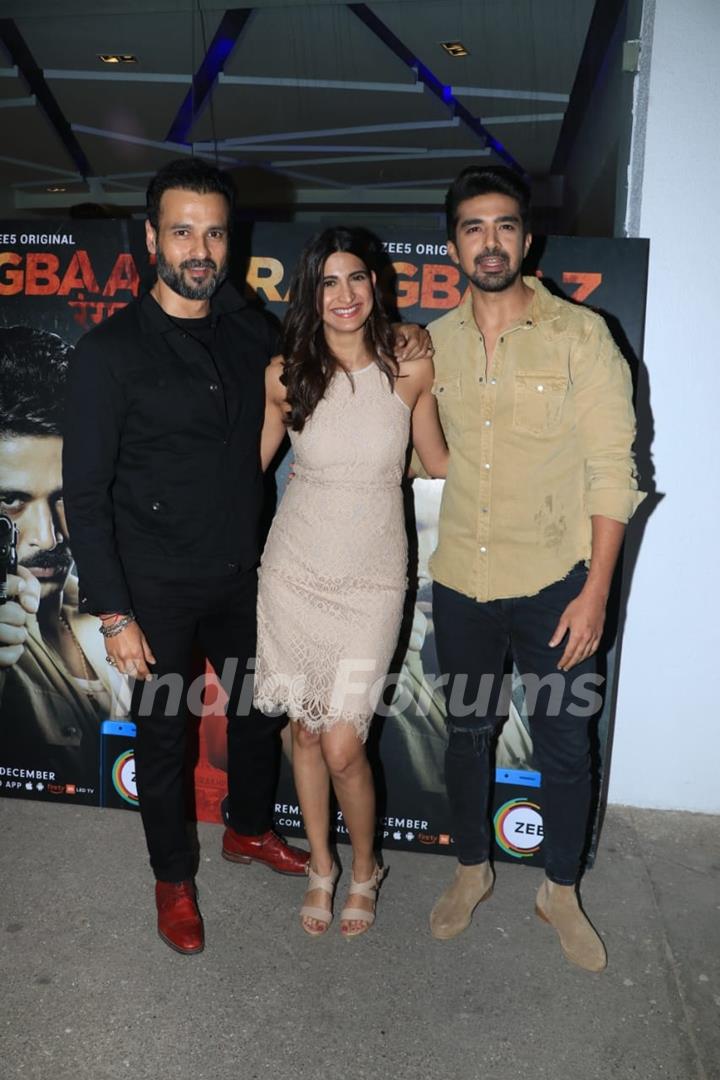 Rohit Roy, Saqib Saleem and Aahana Kumra at Rangbaaz Screening