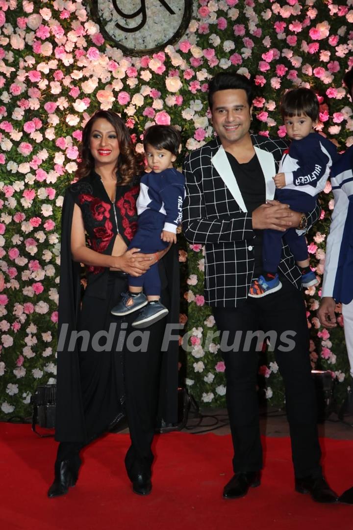 Krushna Abhishek and Kashmira Shah at Kapil Sharma and Ginni Chatrath's Reception, Mumbai