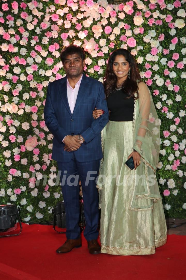 Johny Lever with daughter Jamie Lever at Kapil Sharma and Ginni Chatrath's Reception, Mumbai