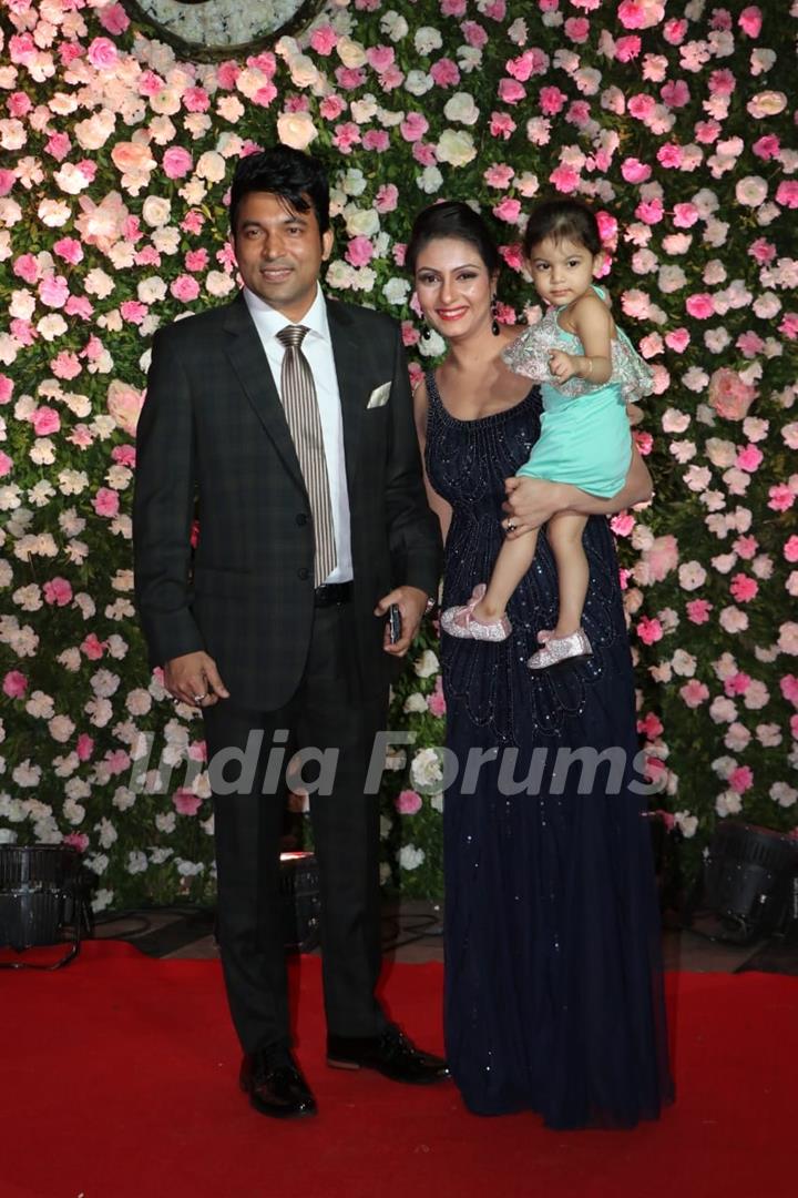 Chandan Prabhakar with his family at Kapil Sharma and Ginni Chatrath's Reception, Mumbai