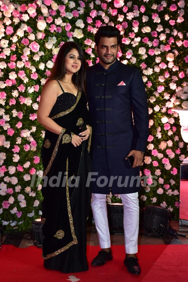 Sharad Kelkar and wife Kirthi Reddy at Kapil Sharma and Ginni Chatrath's Reception, Mumbai
