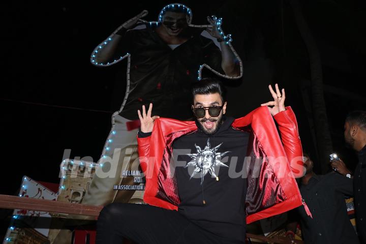 Ranveer Singh and Rohit Shetty snapped during screenings of Simmba at Juhu PVR