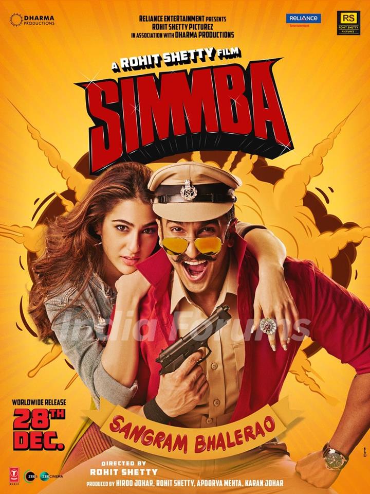 Ranveer Singh and Sara Ali Khan in Simmba poster