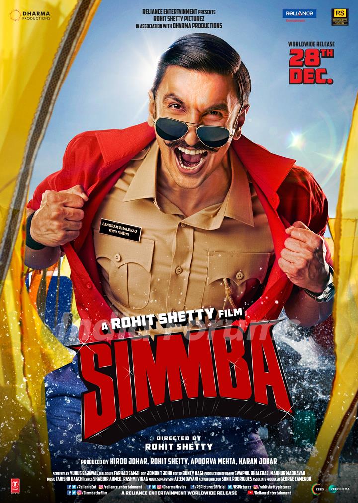 Ranveer Singh on Simmba poster