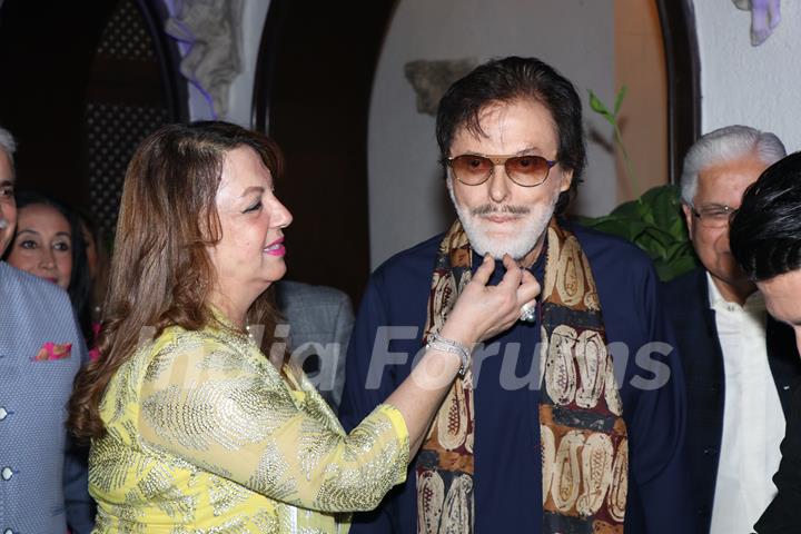 Sanjay Khan with his wife at his 78th Birthday bash