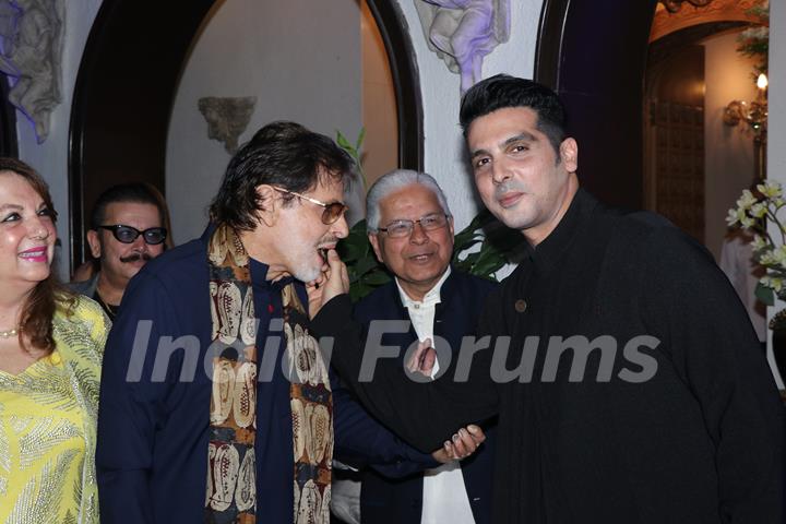 Sanjay Khan with his son Zayed Khan at his 78th Birthday bash