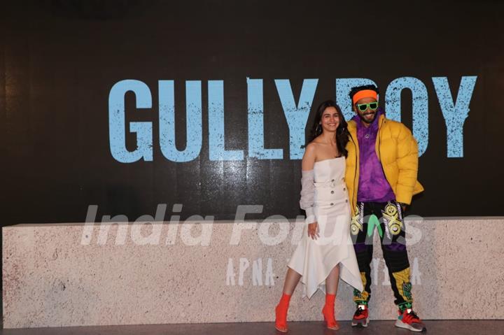 Ranveer Singh and Alia Bhatt at Gully Boy Trailer launch