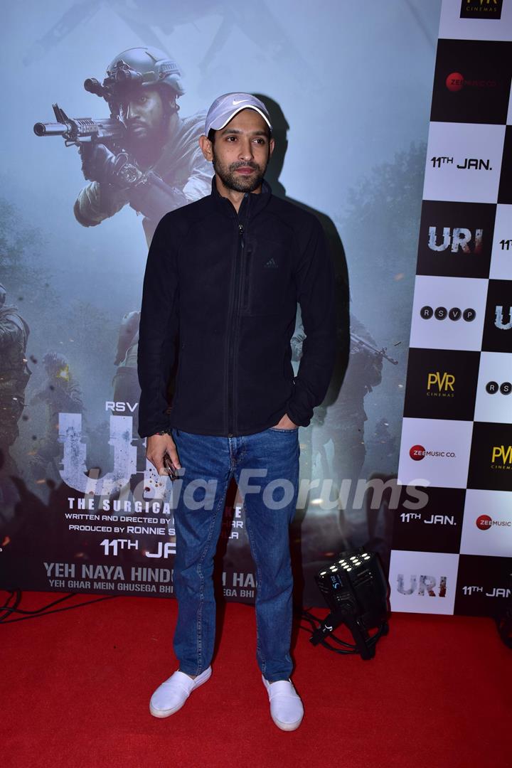 Vikrant Massey snapped at URI screening