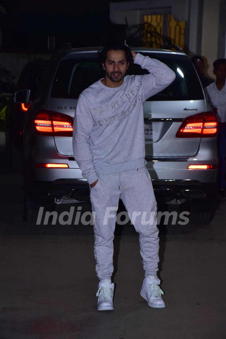 Varun Dhawan snapped during the screening of 'URI'