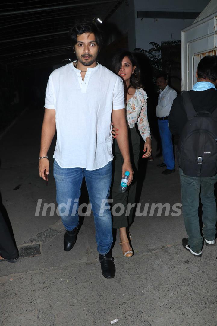 Ali Fazal and Richa Chadda snapped during the screening of 'URI'