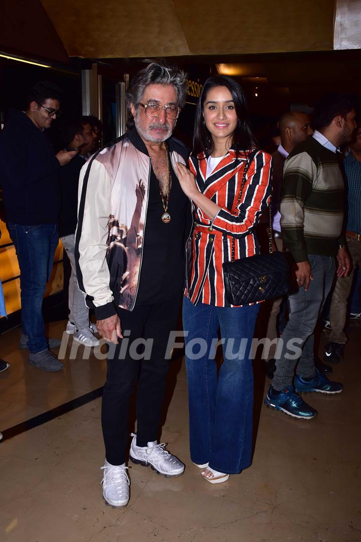 Shakti Kapoor and Shraddha Kapoor at 'Bombairiya' screening