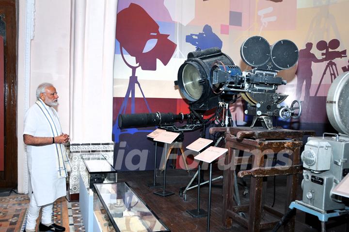 Prime Minister Narendra Modi snapped at The National Museum of Indian Cinema