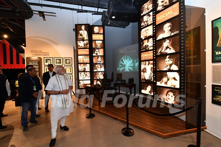 Prime Minister Narendra Modi snapped at The National Museum of Indian Cinema