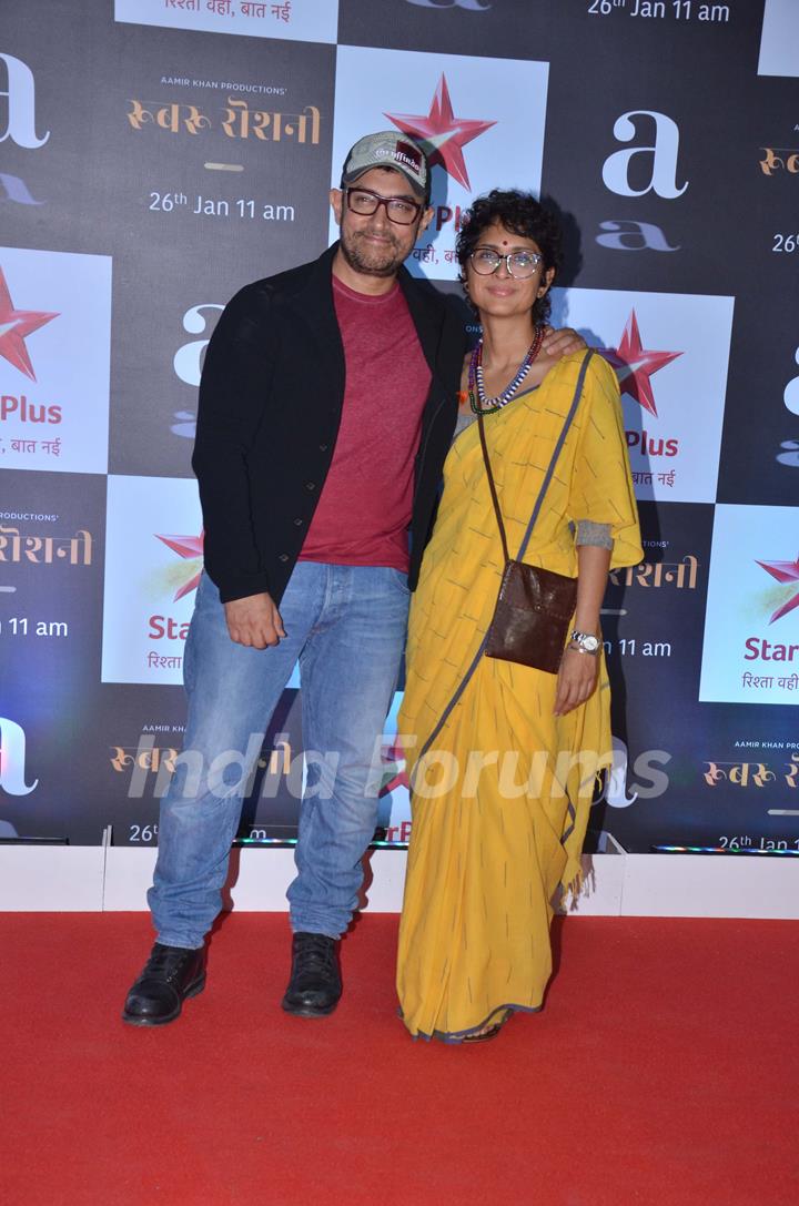 Aamir Khan and Kiran Rao snapped at Rubaru Roshni screening