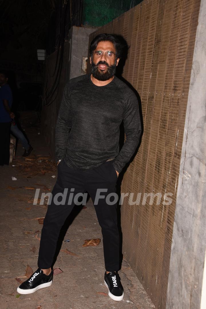 Suniel Shetty spotted at Thackeray movie screening